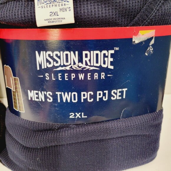 2 Mens 2XL Fleece Lounge Sleep Pajama PJS Pants Blue Green Plaid Mission Ridge - Picture 3 of 5